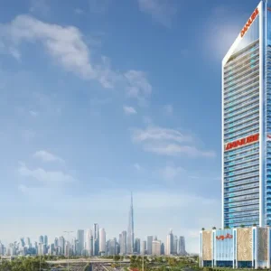 Modern high-rise Danube Building exterior showcasing contemporary architecture in Dubai – Karimi Real Estate