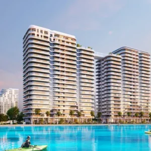 Waterfront residential towers with lagoon amenities