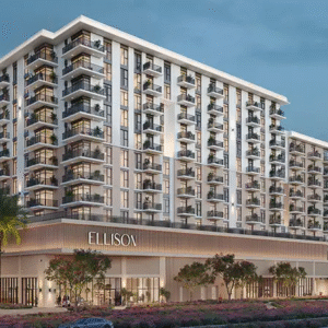 Modern mid-rise residential apartment building exterior